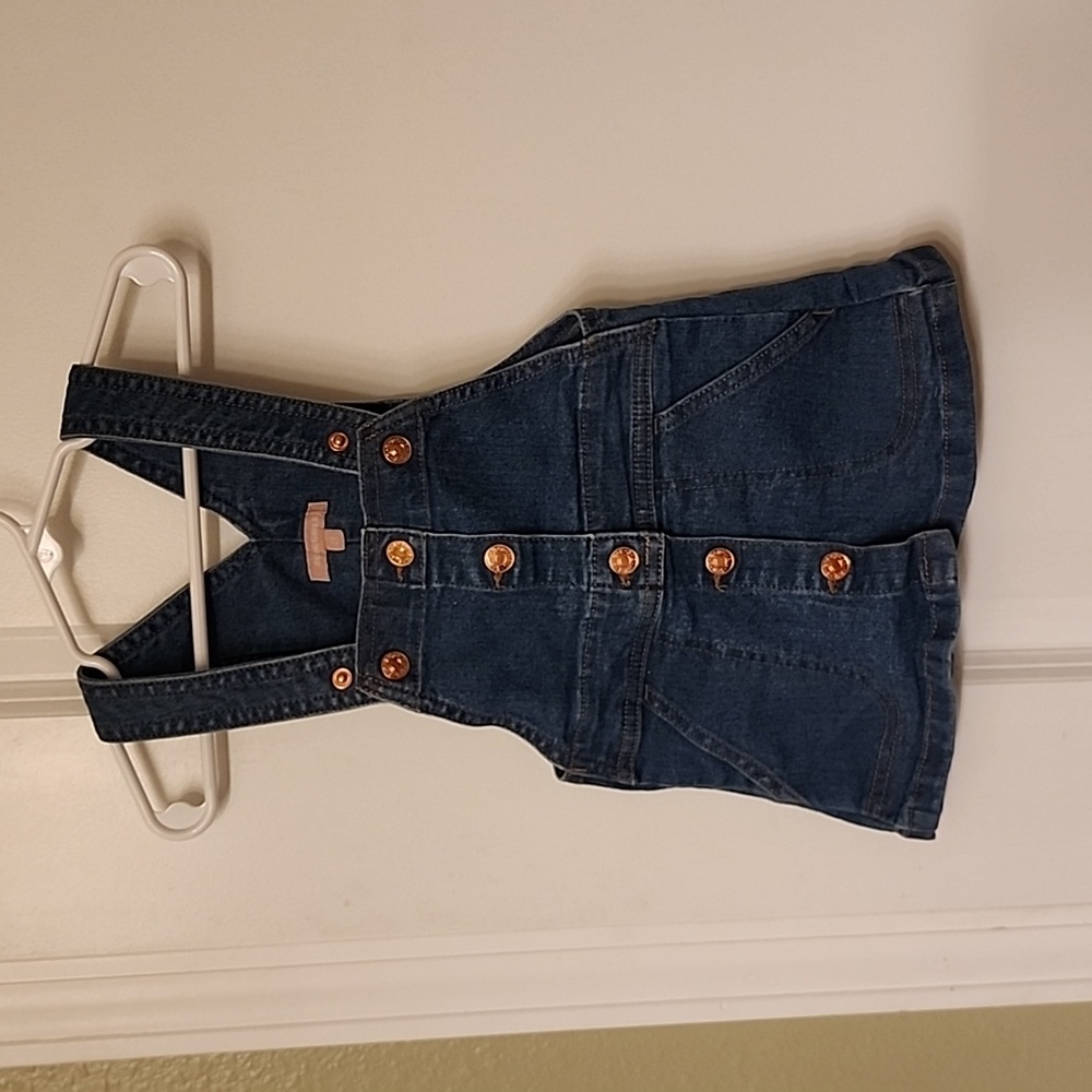 Denim overall skirt